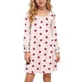 thumbnail image 2 of Auroural Girl'S Round Neck Long Sleeves Dress Homewear Sleeping Dress Kids, 2 of 9