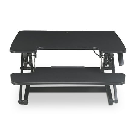 True Seating - Ergo Height Adjustable Standing Desk Converter, Small - Black