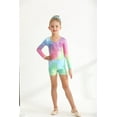 thumbnail image 6 of Ingzy Girls Gymnastics 3-Piece Leotard Set - Long Sleeve Sparkly Rhinestone Outfit with Shorts & Hairband | Ballet Dance Biketard Activewear for 5-12 Years, 6 of 10