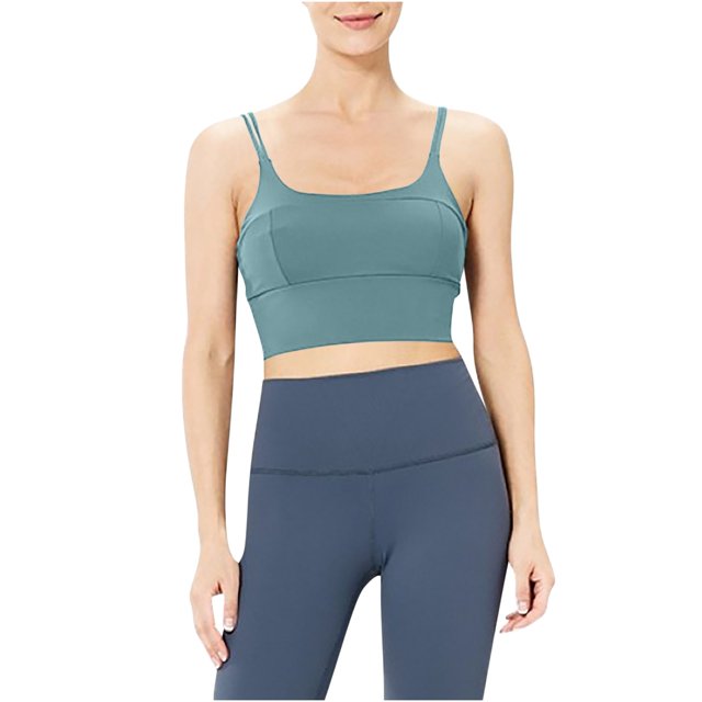 Yuyuzo Womens Sports Bras High Impact Crisscross Back Bras Spaghetti Strap Full Coverage Crop Tank Tops
