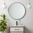 thumbnail image 2 of 18” x 18” Sage Green Rubber Framed Mirror | Round Bathroom Wall Mirror, 2 of 10