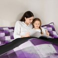thumbnail image 4 of Homewish Watercolor Checkered Twin Comforter Sets,Aesthetic Geometric Bedding Set,Purple,Black Reversible,2 Pieces,1 Comforter and 1 Pillowcase, 4 of 7