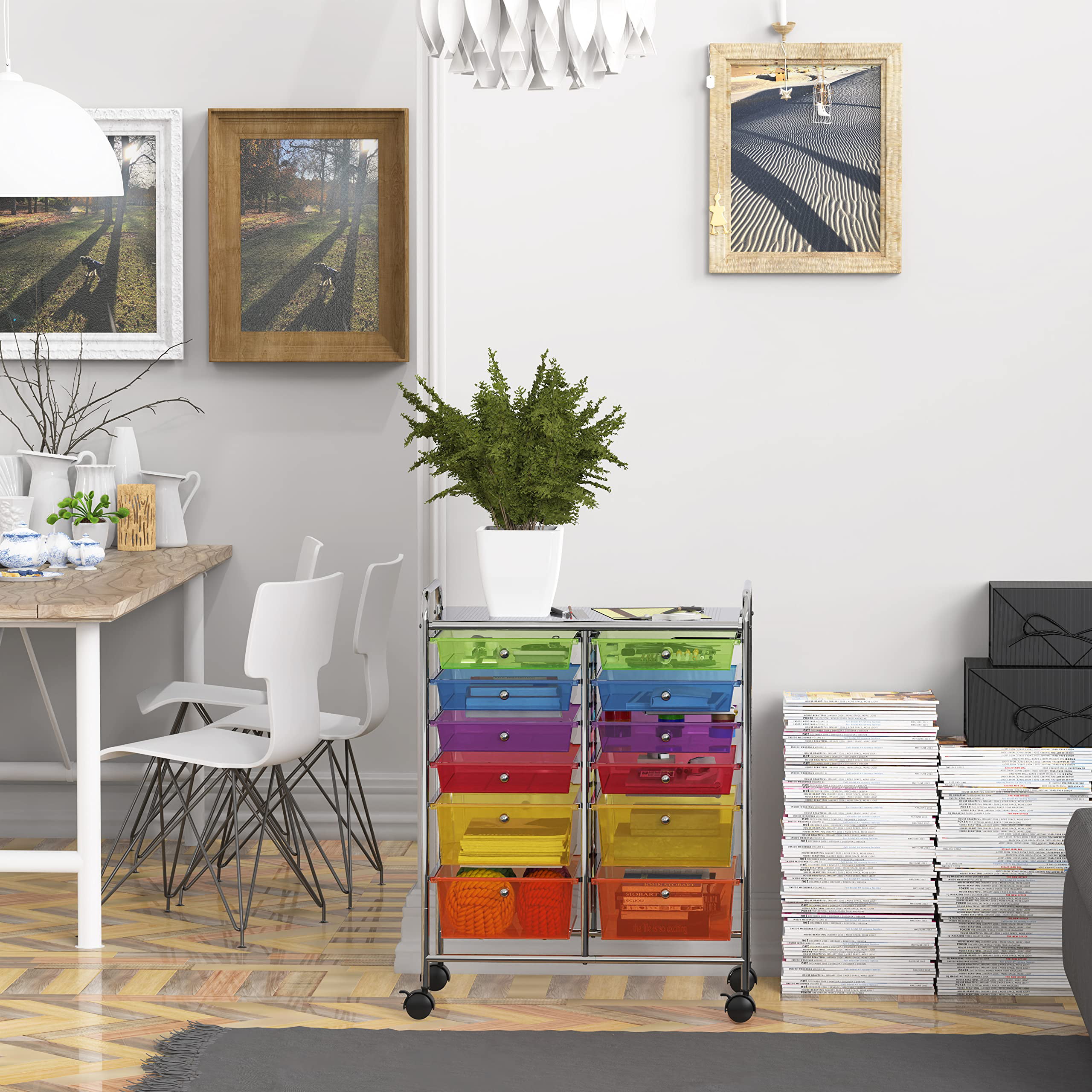 Simplehouseware Utility Cart with 12 Drawers Rolling Storage Art Craft Organizer on Wheels