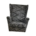 thumbnail image 3 of Abbracc Housse de Chaise Antidérapante Wingback Lavable Moderne Réutilisable 1 Place Polyester Stretch Noir Gris, 3 of 9