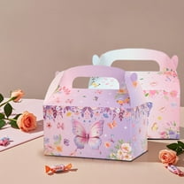 32pcs Sweet-style Handheld Gift Paper Boxes, Butterfly & Floral Theme Candy Gift Boxes, suitable for birthday parties, Mother's Day, Valentine's Day, anniversaries, Christmas, weddings