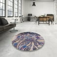 thumbnail image 4 of Ahgly Company Machine Washable Indoor Square Industrial Modern Purple Haze Purple Area Rugs, 6' Square, 4 of 7