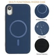 thumbnail image 5 of Allytechgroup iPhone XR Case with Magnetic Ring, Compatible with Magsafe Slim Back Cover Flannel Inner Lining Shockproof Protective Phone Case for Apple iPhone XR, Darkblue, 5 of 6