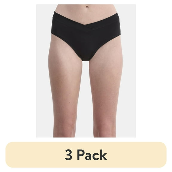 (3 pack) No Boundaries Micro Crossover Hipster Panty, Women’s and Women’s Plus, Sizes XS-XXXL