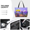 thumbnail image 3 of Gaeub Colorful Purple Cosmos Flower Print Beach Bag,Large Tote Bag,Waterproof Sandproof Women Tote Bag,Pool Bag with Zipper for Gym Grocery Travel, 3 of 7