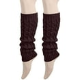 thumbnail image 4 of Ankle Socks - Retro Knitted Leg Warmers Crochet Long Boot Socks Christmas Thickened Warm Socks for Women Adult Party Dance Yoga, Socks for Women,Color: Coffee Size: One Size, 4 of 5