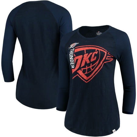 Oklahoma City Thunder Majestic Women's Best Impression Raglan 3/4-Sleeve T-Shirt - Heathered (Best Team In Nba 2k16)