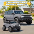 thumbnail image 2 of 24V Ride On Toys for Big Kids 2 Seat, Licensed Ford Bronco Base Powered Ride On Cars with Remote Control, 4 Wheel Spring Suspension, Lights, Bluetooth, Kids Electric Car for Boys Girls Age 3-8, Gray, 2 of 7
