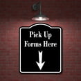 thumbnail image 2 of Pick Up Forms Here Down Arrow BLACK Aluminum Composite Sign, 20"x24", 2 of 9