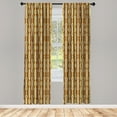 thumbnail image 4 of Ambesonne Abstract Window Curtains, Ethnic Art Pattern Prints, Each 28" W x 95" L, Pale Yellow Brown, 4 of 4