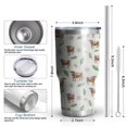 thumbnail image 6 of 30oz Green Cow Daisy Leaf Pattern Tumblers Stainless Steel Tumbler with Lid and Straw,Vacuum Insulated Double Wall Travel Tumbler Cups Mug with Cleaning Brush for Coffee,Tea, 6 of 7