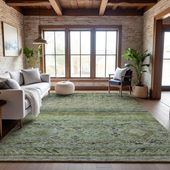 Addison Rugs Mayfield Premium Machine Washable Transitional Global Aloe Rectangle Rug, 10' x 14'