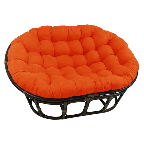 Blazing Needles 78-inch by 58-inch Solid Microsuede Double Papasan Cushion - Tangerine Dream