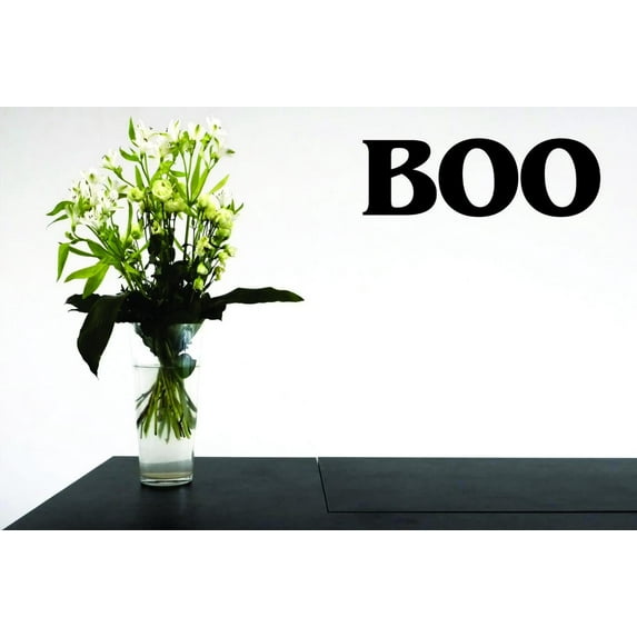 Decal Wall Sticker - Boo Halloween Holiday Trick Or Treat Home Decor Picture Art 12x30 Inches