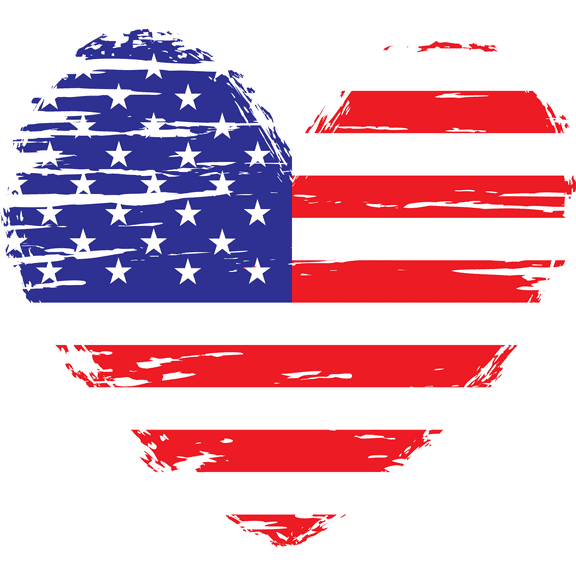 Stickios American Flag Decal - USA Distressed Flag Heart Vinyl Sticker For Your Car, Jeep, Truck, Water Bottle, Laptop - Heartland (4.75"x4.3")
