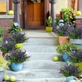 thumbnail image 4 of 8 Bundles Artificial Outdoor Flowers Ferns Plants for Outdoors Faux Plastic Flowers Greenery Shrubs Plants Indoor Outside Hanging Planter Kitchen Home Wedding Office Garden Decor(Purple), 4 of 5