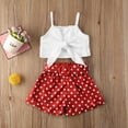 thumbnail image 3 of Actoyo Toddler Baby Girl Summer Outfits Strap Bowknot Crop Tops + Polka Dot Short Pants Outfits 1-6Years, 3 of 8