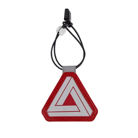 5Pcs Leather Triangle Reflective Bike Tag, Rear Saddle Mount Warning Reflector Hanging Plate for Bicycle Night Riding Safety