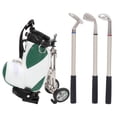 thumbnail image 1 of Juego de bolígrafos de golf de escritorio, 3 bolígrafos y mini bolsa, bolsa de sujeción para bolígrafos de golf de aleación de zinc, color verde y blanco, 1 of 5