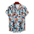 thumbnail image 2 of sunsanly Men Vacation Shirt Colorful Floral Print Turn-down Collar Short Sleeves Single-breasted Cooling Cardigan Plus Size Men Beach Top Men Clothes, 2 of 7