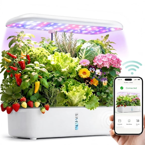 UNTIMATY 14 Pods Hydroponic Growing System Herb Garden Kit Indoor 5L Large Tank Plant Germination Kit with Grow Lights, Quiet Pump, Auto Timer (Seeds Not Included ﻿)