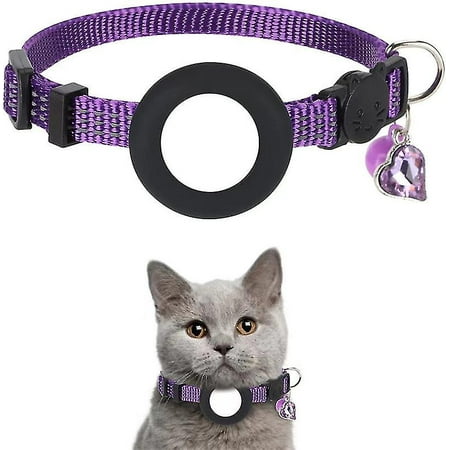 Airtag Cat Collar, Reflective Cat Collar With Bell And Heart-shaped