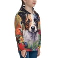 thumbnail image 3 of Kdxio Colorful Flower Dog Pattern Boys Athletic Unisex Boys Girls Hoodie with Pocket Sweatshirts-Small, 3 of 6