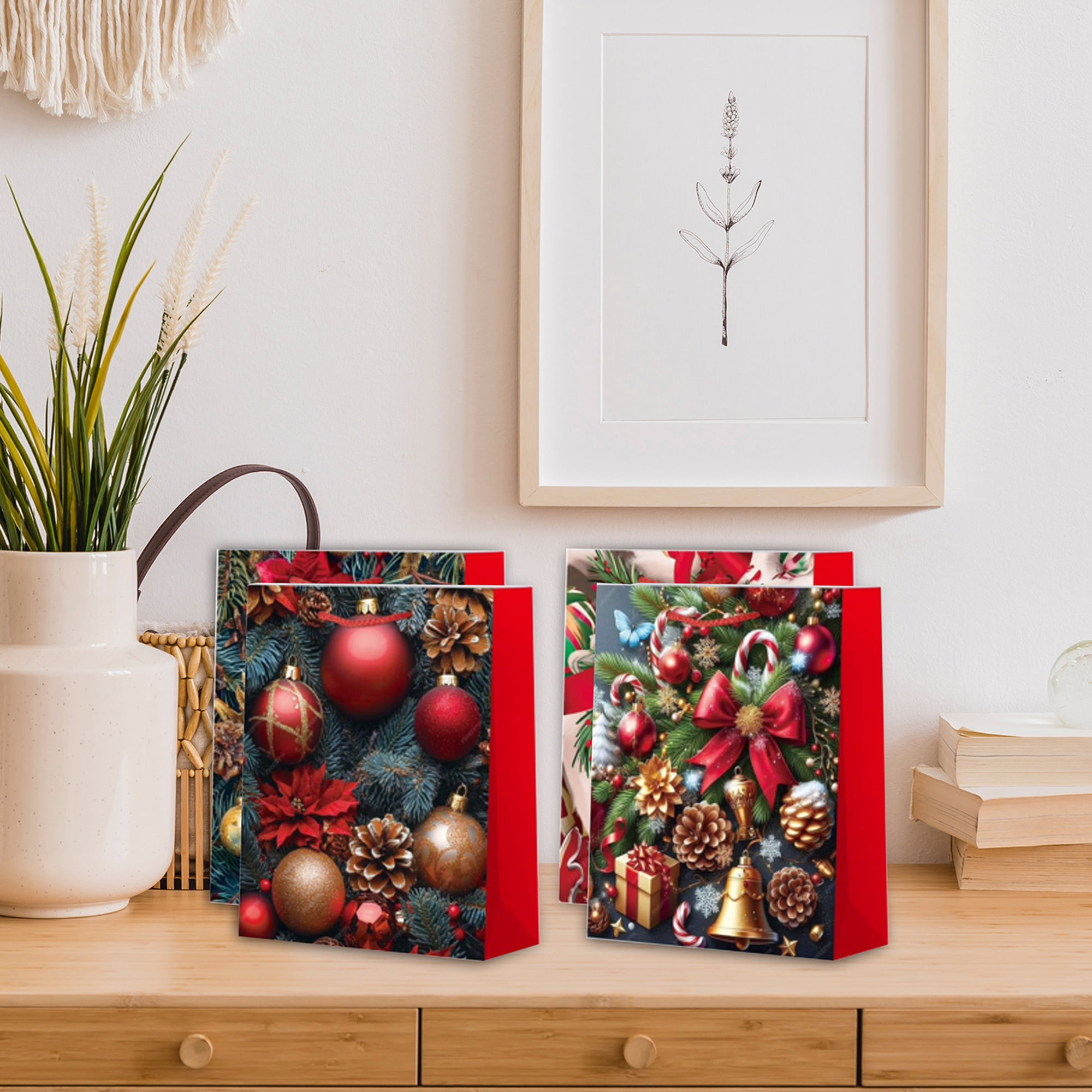 Christmas Gift Bags (Ornaments) (Asstd) (Large) - Set of 12