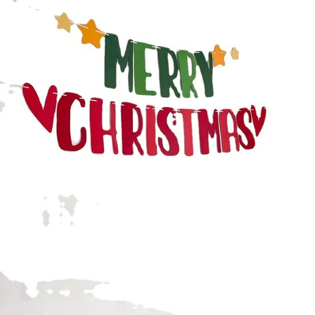 Jinsinto Christmas Bunting Banner Ornaments Pull Flag Christmas English Banner Need DIY Serial Processing