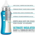 thumbnail image 3 of Ultimate Stainless Steel Baby Bottle 9oz Insulated Baby Bottle | Insulate Milk for 10+ Hours | Non-Toxic Food-Grade Stainless Steel & Food-Grade Silicone Slow Flow Nipple | Leak-Free Design - Blue, 3 of 3