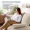 thumbnail image 6 of Linsy Home Oversized 119" Sleeper Sofa Bed with Reversible Storage Chaise, Pull Out Couch Bed with USB, Side Pocket & Two Pillows, Beige, 6 of 10