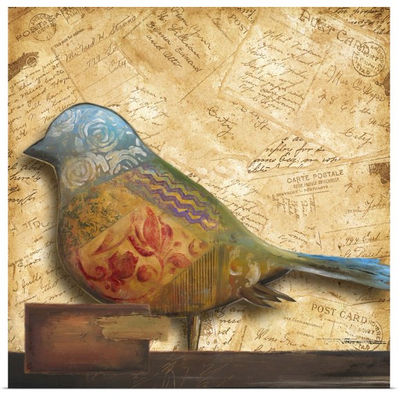Great BIG Canvas | Rolled Patricia Pinto Poster Print entitled Bird of Collage I