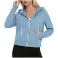 thumbnail image 2 of BLCHUNen Fleece Sweatshirts for Women Full Zip up Casual Winter Tops with Pockets Workout Warm Long Sleeve Tops, 2 of 9