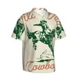 thumbnail image 2 of Uemuo West Cowboys Printed Regular Fit Short Sleeve Casual Hawaiian Shirt for Men,Aloha shirt,Tropical shirt,Floral print shirt,Vacation Beach shirt-X-Large, 2 of 9