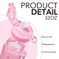thumbnail image 4 of Botellas De Agua Hyeta De 32 Oz Con Pajita: Manténgase Motivado E Hidratado Con Horarios Convenientes Para Beber Marcas Duraderas A Prueba De Fugas, 4 of 5