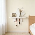 thumbnail image 5 of Hyknon Corner Floating Shelf Wall Mounted, Wooden Space-Saving Corner Storage Shelf, Corner Display Rack for Decor Organization, Butterfly/Star Hanging Storage Shelf for Living Room Bedroom, White, 5 of 7