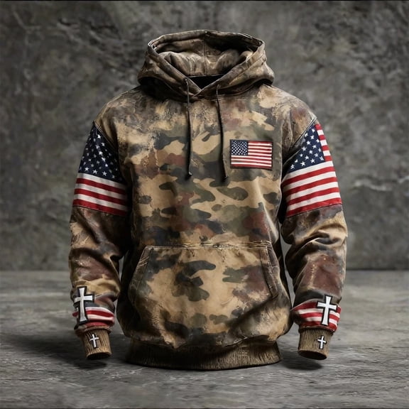 Men's Usa Patriotic Hoodies American 250Th Anniversary Usa American Flag Printed Fourth of July Shirt Patriotic Hoodie