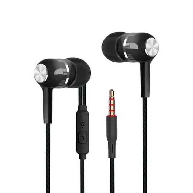 Auriculares con cable de 3,5 mm con orificio redondo, universales, color macarrón, para teléfono móvil, auriculares con micrófono, auriculares deportivos internos