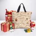 thumbnail image 6 of Vsdgher Coffee Time print Tote Bag for Women Shoulder Bag with Zipper Large Shoulder Bag Handle Handbag Portable Washable for Travel, Work, 6 of 8