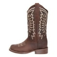 thumbnail image 3 of Women’s Leather Brown Cowboy Boots Retro Vintage Embroidered Riding Western Boots, 3 of 5
