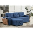thumbnail image 5 of Fabric Reversible Modern Side Compartment Sleeper Sectional Sofa Bed-Blue, 5 of 19