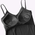 thumbnail image 4 of Women's Sleeveless Undershits V Neck Thin Strap Cami with Built-in Bra Soft Cotton Summer Tank Tops Black S, 4 of 5