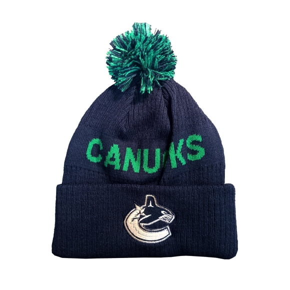 Youth Vancouver Canucks NHL Authentic Pro Wordmark Pom Pom Toque