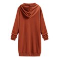 thumbnail image 7 of LEAVINGSUO Womens Plus Size $10 Fashion Women's Zipper V-Neck Pullover Tops Long Sleeve Hooded Long Sweatshirt, 7 of 7