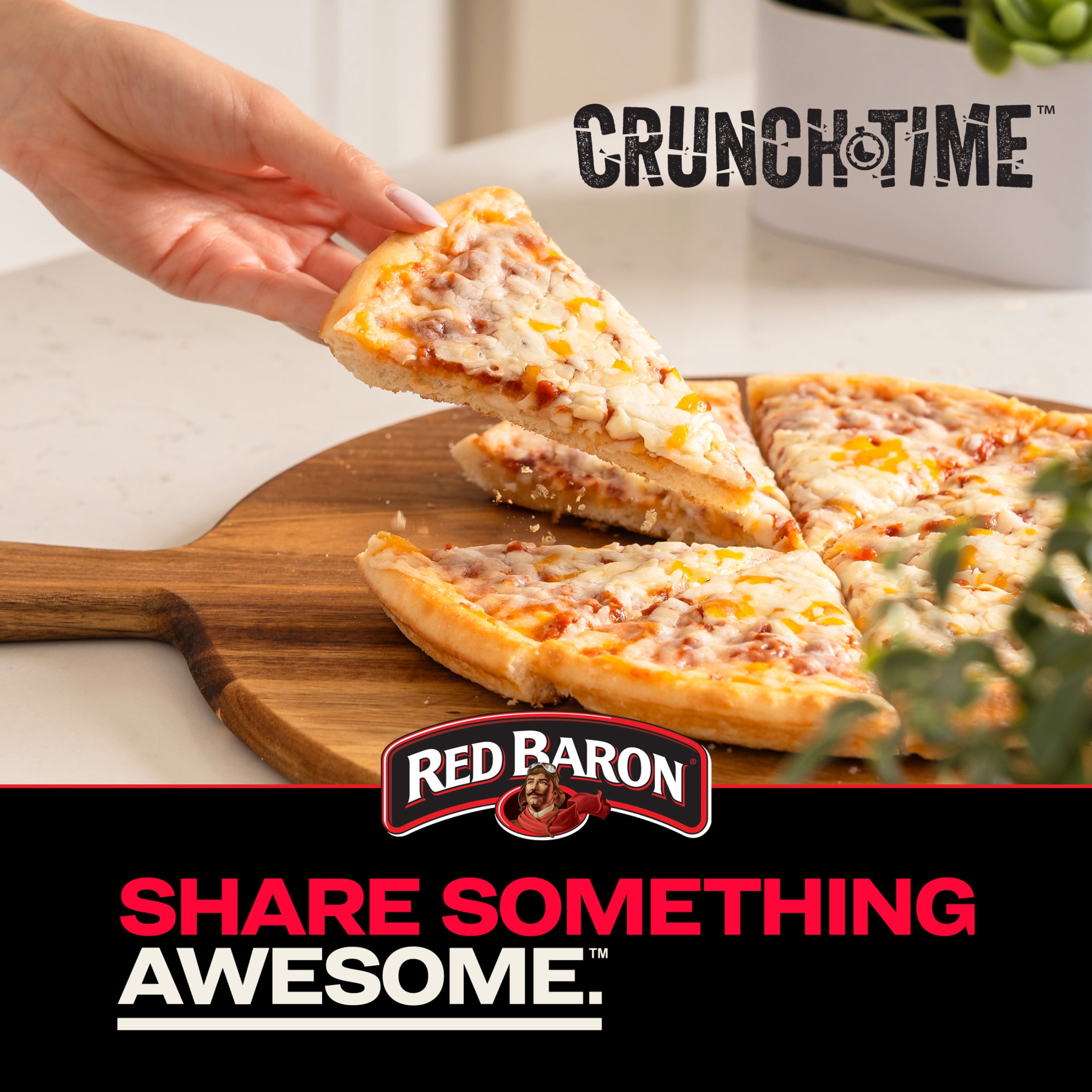 Red Baron Crunch Time Four Cheese Frozen Microwave Pizza, 14.9 oz