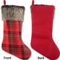 thumbnail image 3 of 5 Piezas Medias de Navidad Chimenea de Navidad Calcetines Colgantes Medias de Decoración con Puño de Piel Sintética de Felpa para Decoraciones de Fiesta de Navidad, A Cuadros Sailing Electrónica, 3 of 5